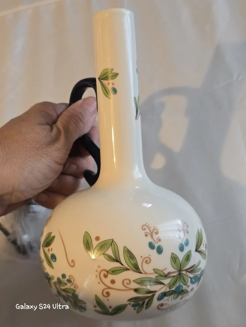 Beautiful Hand Painted Italian Decor Olive Oil Cruet Dispenser Bottle NEW